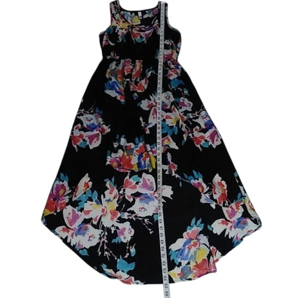 XHILARATION, FLORAL PRINT SLEEVELESS HIGH-LOW DRESS, COLOR: COLORFUL, SIZE:M - Picture 7 of 10